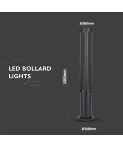 Lampada led da giardino nera h80 cm 3000k, 10w