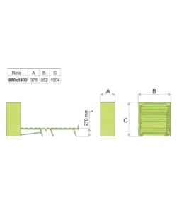 Mobile letto estraibile a scomparsa con rete e materasso, 80x190 cm