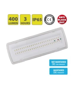 Luce di emergenza da parete - stenny - 400 lumen - ip65