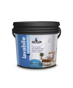 Pittura murale lavabile bianca, 14 lt - ricolor