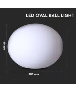 Ovale luminoso led rgb ricaricabile, 1w