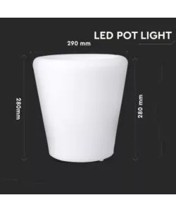 Vaso led rgb ricaricabile e dimmerabile, 1w