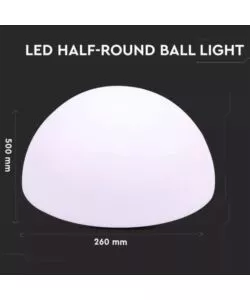 Semi sfera led rgb ricaricabile e con telecomando, 6w