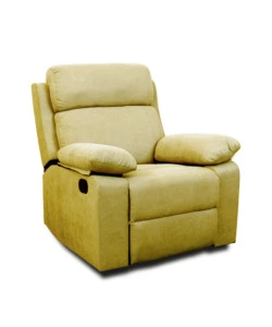 Poltrona recliner 'annika' in tessuto ocra, 92x93x101 cm