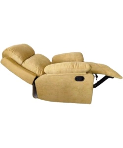 Poltrona recliner "annika" in tessuto ocra, 92x93x101 cm