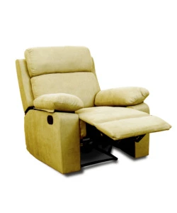 Poltrona recliner "annika" in tessuto ocra, 92x93x101 cm