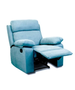 Poltrona recliner manuale "annika" in tessuto azzurro, 92x93x101 cm