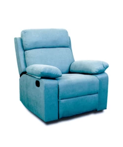 Poltrona recliner manuale 'annika' in tessuto azzurro, 92x93x101 cm