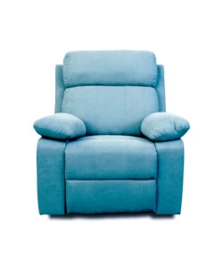 Poltrona recliner manuale "annika" in tessuto azzurro, 92x93x101 cm