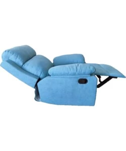 Poltrona recliner manuale "annika" in tessuto azzurro, 92x93x101 cm