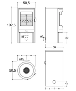 Stufa a legna invicta 'neosen s' nero 8,8 kw