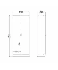 Armadio bianco multifunzione, 69x35x170 cm