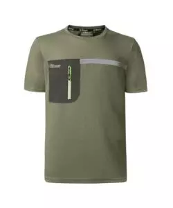 U-power t-shirt da lavoro manica corta christal burnt olive, tg l