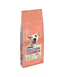 Crocchette per cani purina 'dog chow' adulto di tutte le taglie con salmone 14 kg