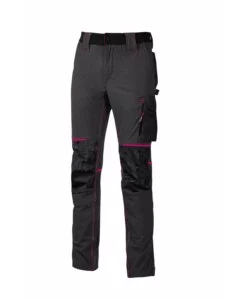 Pantalone da lavoro atom grey/fucsia, tg xs