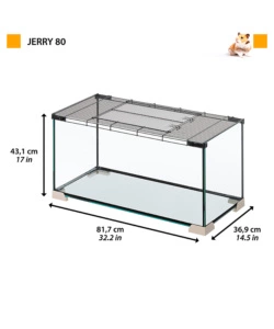 Gabbia per topi e ratti in vetro ' jerry 80', 81,7x36,9x43,1 cm - ferplast