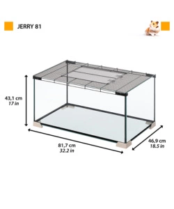 Gabbia per topi e ratti in vetro ' jerry 80', 81,7x46,9x43,1 cm - ferplast