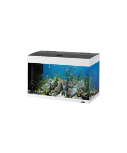 Acquario dubai 80 bianco con led - 81 x 36 x h 51 cm, 125 l - ferplast