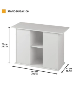 Mobile in legno per acquario - stand bubai 100 bianco, 101 x 41 x h 73 cm - ferplast