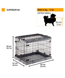 Gabbia box  per cani pieghevole 'superior 60', 62x47x50 cm - ferplast