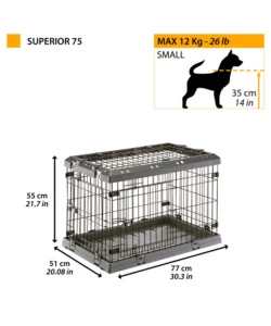 Gabbia box  per cani pieghevole 'superior 75', 77x51x55 cm - ferplast