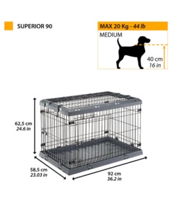 Gabbia box  per cani pieghevole 'superior 90', 77x51x55 cm - ferplast