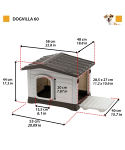 Cuccia per cani da esterno 'dogvilla 60', 58x48x44 cm - ferplast