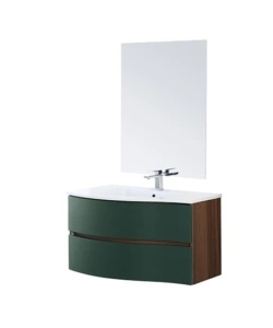 Mobile bagno sospesa 'minori' ad onda verde, 91x51,5x50 cm