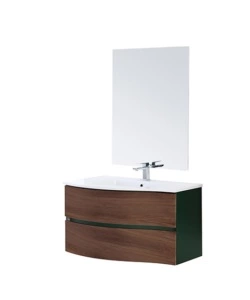 Mobile bagno sospeso 'minori' ad onda verde, 91x51,5x50 cm