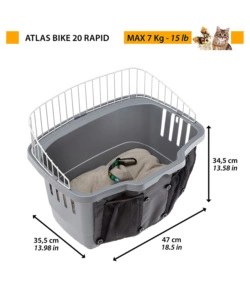 Trasportino da bicicletta per cani di piccola taglia 'atlas bike 20 rapid' - ferplast