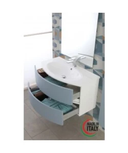 Mobile bagno sospeso "maiori" azzurro polvere, 91,5x51x50 cm