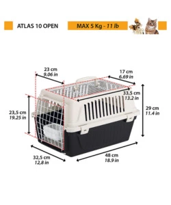 Trasportino per cani e gatti di piccola taglia 'atlas open 30', 40x60x38 cm - ferplast