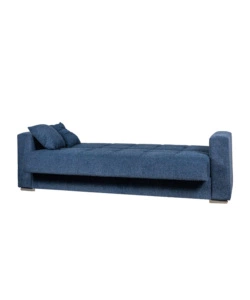 Divano letto "atena" 3 posti in tessuto blu scuro, 226x85x92 cm