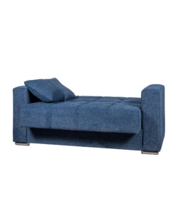 Divano letto "atena" 2 posti in tessuto blu scuro, 158x85x92 cm