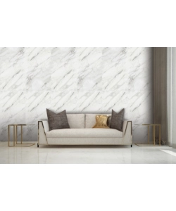 Lastra decorativa in polipropilene con stampa effetto marmo "perla", 100x50 cm