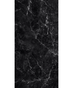 Lastra decorativa in polipropilene con stampa effetto marmo opaco 'black', 100x50 cm