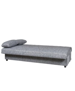 Divano letto 3 posti "fiji" grigio con cassettone contenitore, 183x81x89 cm