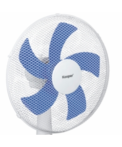 Ventilatore a piantana 5 pale colore bianco e blu, 130 cm