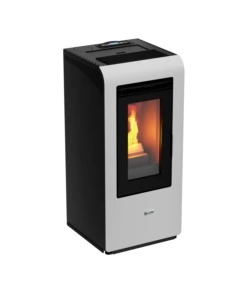 Stufa a pellet canalizzata canadian stove 'vancouver 10c' bianco 8,7 kw