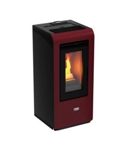 Stufa a pellet canalizzata canadian stove 'vancouver 10c' bordeaux 8,7 kw