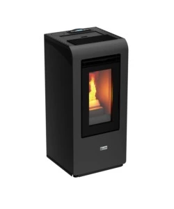 Stufa a pellet canalizzata canadian stove 'vancouver 10c' grigio 8,7 kw