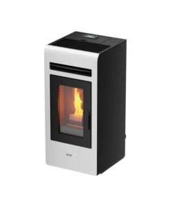 Stufa a pellet canalizzata canadian stove "vancouver 12c" bianco 11,1 kw