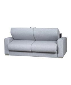 Divano letto 2 posti "barcelona" in tessuto grigio chiaro, 205x102x88 cm