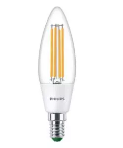 Lampadina led philips oliva e lustre 2,3w 3000k, e14