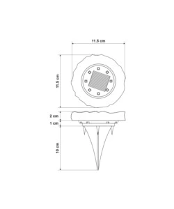 Luce solare segnapassi a led con effetto pietra con sensore - 10 lumen - 1.2 v