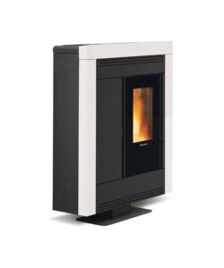 Stufa a pellet  la nordica + extraflame 'souvenir steel evo' bianco 10,2 kw