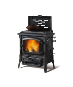 STUFA A LEGNA LA NORDICA + EXTRAFLAME 'ISETTA' PIASTRA CON CERCHI NERO 7,3 KW