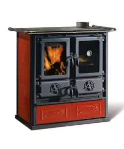 Cucina a legna la nordica + extraflame 'rosetta liberty' bordeaux 7,9 kw