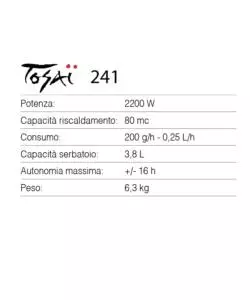 Stufa a combustibile liquido tosai modello 241