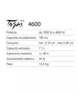 Stufa a combustibile liquido tosai modello sre 4600